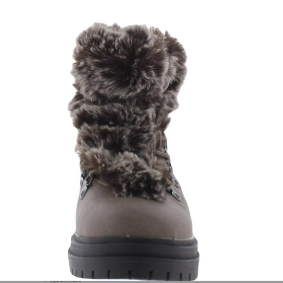Madden Faux Suede Shearling Lined Lug Lace-Up Zip Ankle Boot, Warm Fuzzy Furry - Picture 8 of 11